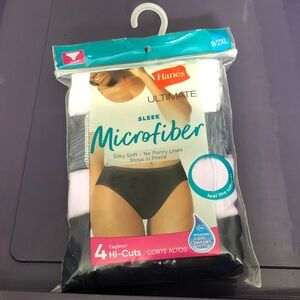 Hanes Microfiber Hi-Cut Briefs — White, Gray, black, pink (4-Pack)